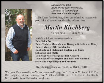 Traueranzeige von Martin Kirchberg von Thüringer Allgemeine