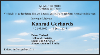 Traueranzeige von Konrad Gerhards