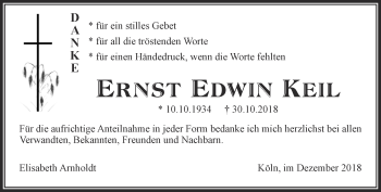 Traueranzeige von Ernst Edwin Keil von Thüringer Allgemeine, Thüringische Landeszeitung