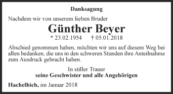 Traueranzeige von Günther Beyer von Thüringer Allgemeine