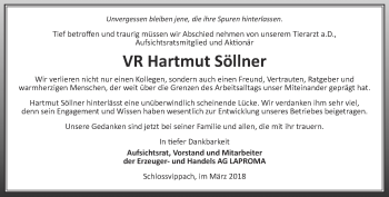 Traueranzeige von Hartmut Söllner von Thüringer Allgemeine, Thüringische Landeszeitung