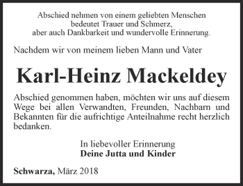 Traueranzeige von Karl-Heinz Mackeldey