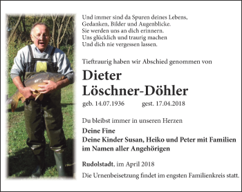 Traueranzeige von Dieter Löschner-Döhler