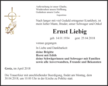 Traueranzeige von Ernst Liebig