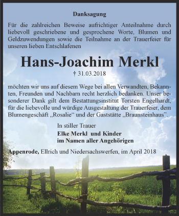 Traueranzeige von Hans-Joachim Merkl von Thüringer Allgemeine