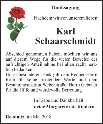 Traueranzeige von Karl Schaarschmidt