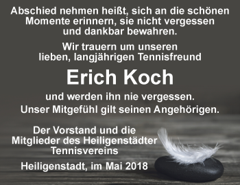 Traueranzeige von Erich Koch von Thüringer Allgemeine