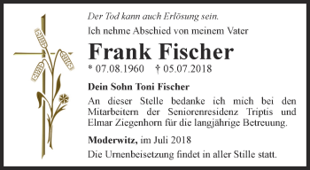 Traueranzeige von Frank Fischer