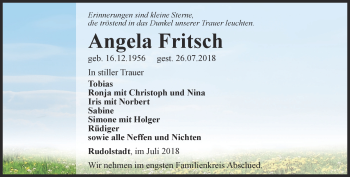 Traueranzeige von Angela Fritsch
