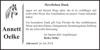 Traueranzeige von Annett Oelke von Thüringer Allgemeine, Thüringische Landeszeitung