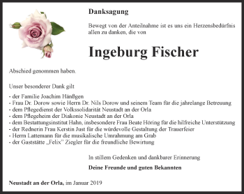 Traueranzeige von Ingeburg Fischer