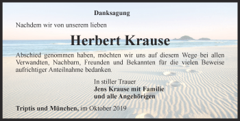 Traueranzeige von Herbert Krause