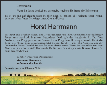Traueranzeige von Horst Herrmann