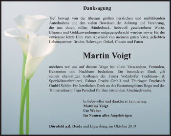 Traueranzeige von Martin Voigt von Ostthüringer Zeitung