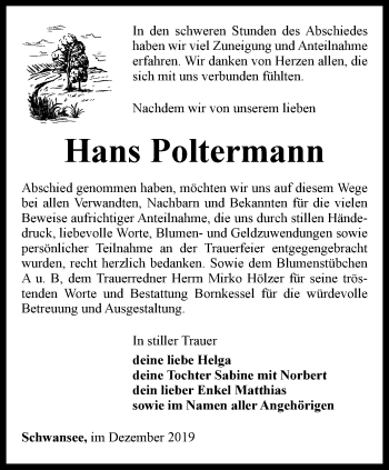 Traueranzeige von Hans Poltermann