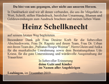 Traueranzeige von Heinz Schellknecht von Thüringer Allgemeine