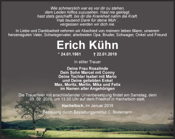 Traueranzeige von Erich Kühn von Thüringer Allgemeine