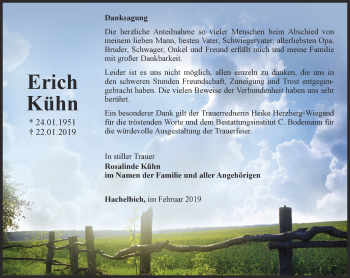 Traueranzeige von Erich Kühn von Thüringer Allgemeine