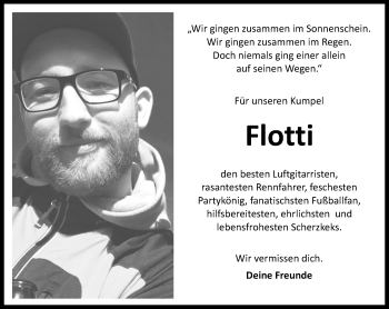 Traueranzeige von Florian Nolte von Thüringer Allgemeine