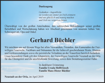 Traueranzeige von Gerhard Büchler