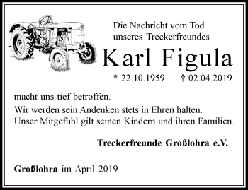 Traueranzeige von Karl Figula von Thüringer Allgemeine