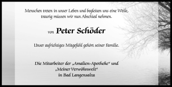 Traueranzeige von Peter Schöder von Thüringer Allgemeine