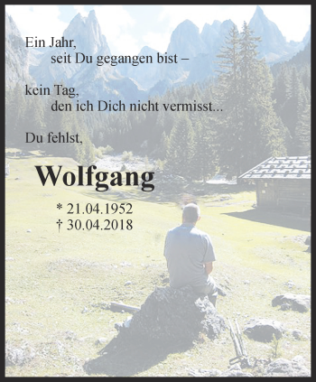 Traueranzeige von Wolfgang Czoppa von Thüringer Allgemeine