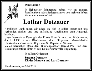 Traueranzeige von Lothar Dotzauer