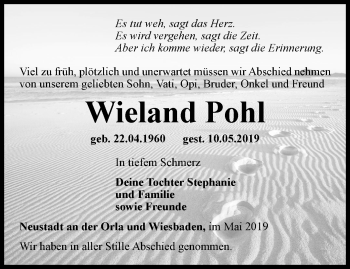 Traueranzeige von Wieland Pohl