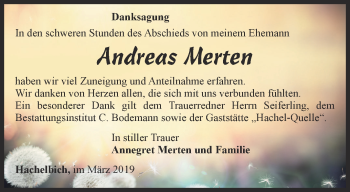 Traueranzeige von Andreas Merten von Thüringer Allgemeine