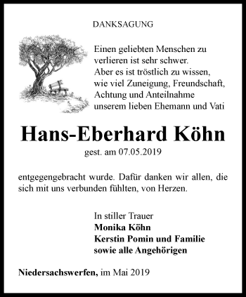 Traueranzeige von Hans-Eberhard Köhn von Thüringer Allgemeine