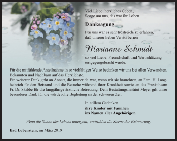 Traueranzeige von Marianne Schmidt