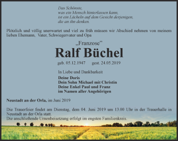 Traueranzeige von Ralf Büchel