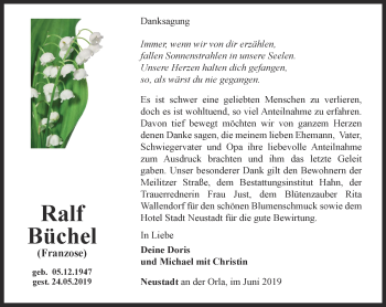 Traueranzeige von Ralf Büchel