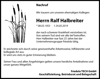 Traueranzeige von Ralf Halbreiter von Thüringer Allgemeine