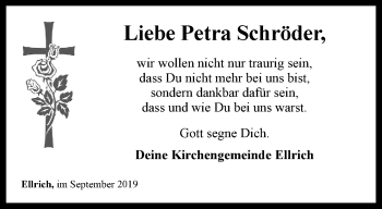 Traueranzeige von Petra Schröder von Thüringer Allgemeine