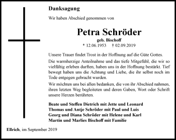 Traueranzeige von Petra Schröder von Thüringer Allgemeine