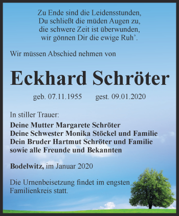 Traueranzeige von Eckhard Schröter