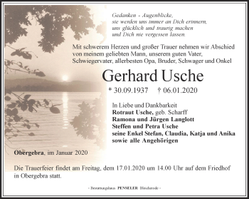 Traueranzeige von Gerhard Usche von Thüringer Allgemeine