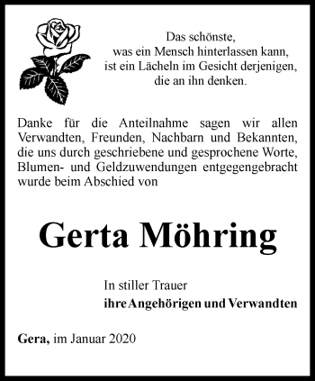 Traueranzeige von Gerta Möhring