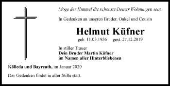 Traueranzeige von Helmut Küfner von Thüringer Allgemeine