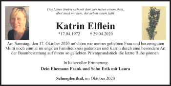 Traueranzeige von Katrin Elflein von Thüringer Allgemeine, Thüringische Landeszeitung