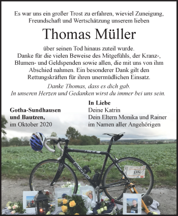 Traueranzeige von Thomas Müller