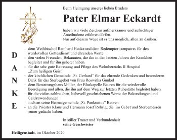 Traueranzeige von Elmar Eckardt von Thüringer Allgemeine
