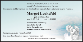 Traueranzeige von Margot Leukefeld