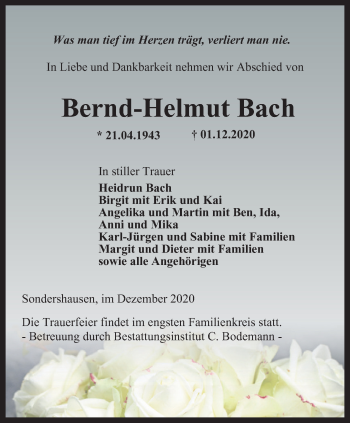 Traueranzeige von Bernd-Helmut Bach