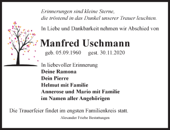 Traueranzeige von Manfred Uschmann