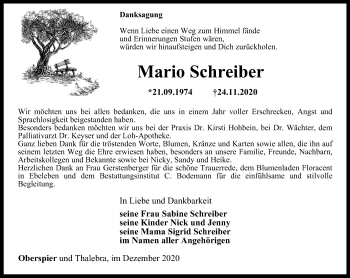 Traueranzeige von Mario Schreiber