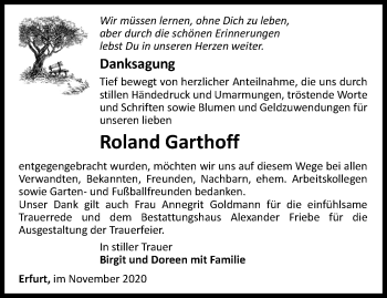 Traueranzeige von Roland Garthoff