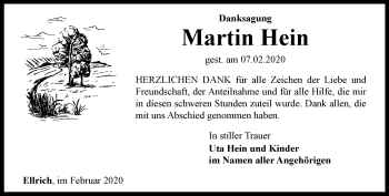 Traueranzeige von Martin Hein von Thüringer Allgemeine